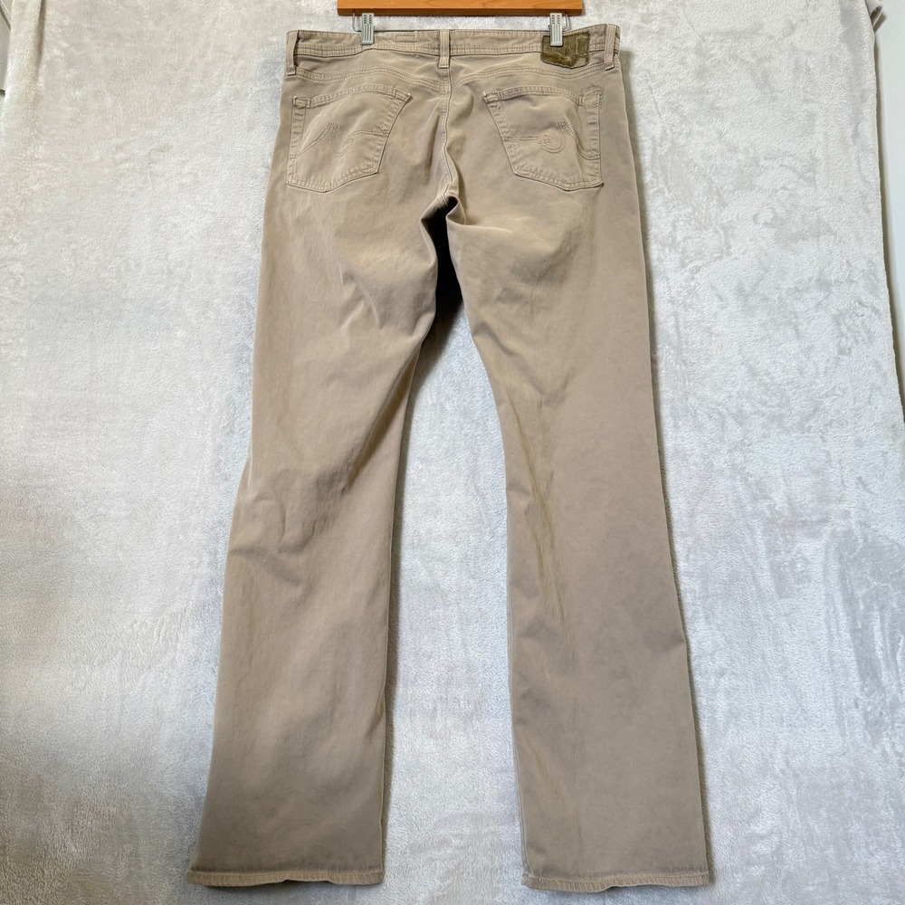 AG Adriano Goldschmied The Protégé Straight Leg Tan Chino Pants 38x33 USA *READ - Picture 2 of 12